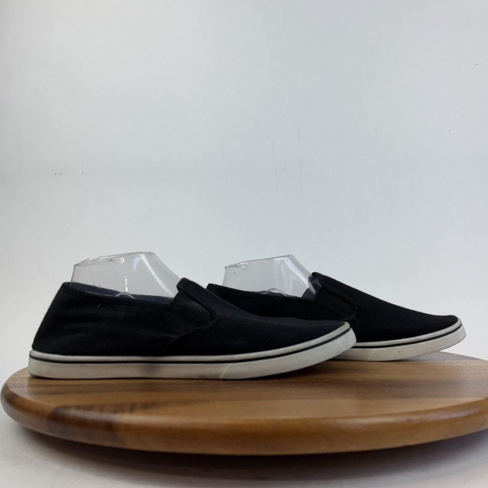 Mens Activ Pro Black Canvas Slip On Comfort Casual Sneakers Size M 8.5 - 9 M GUC